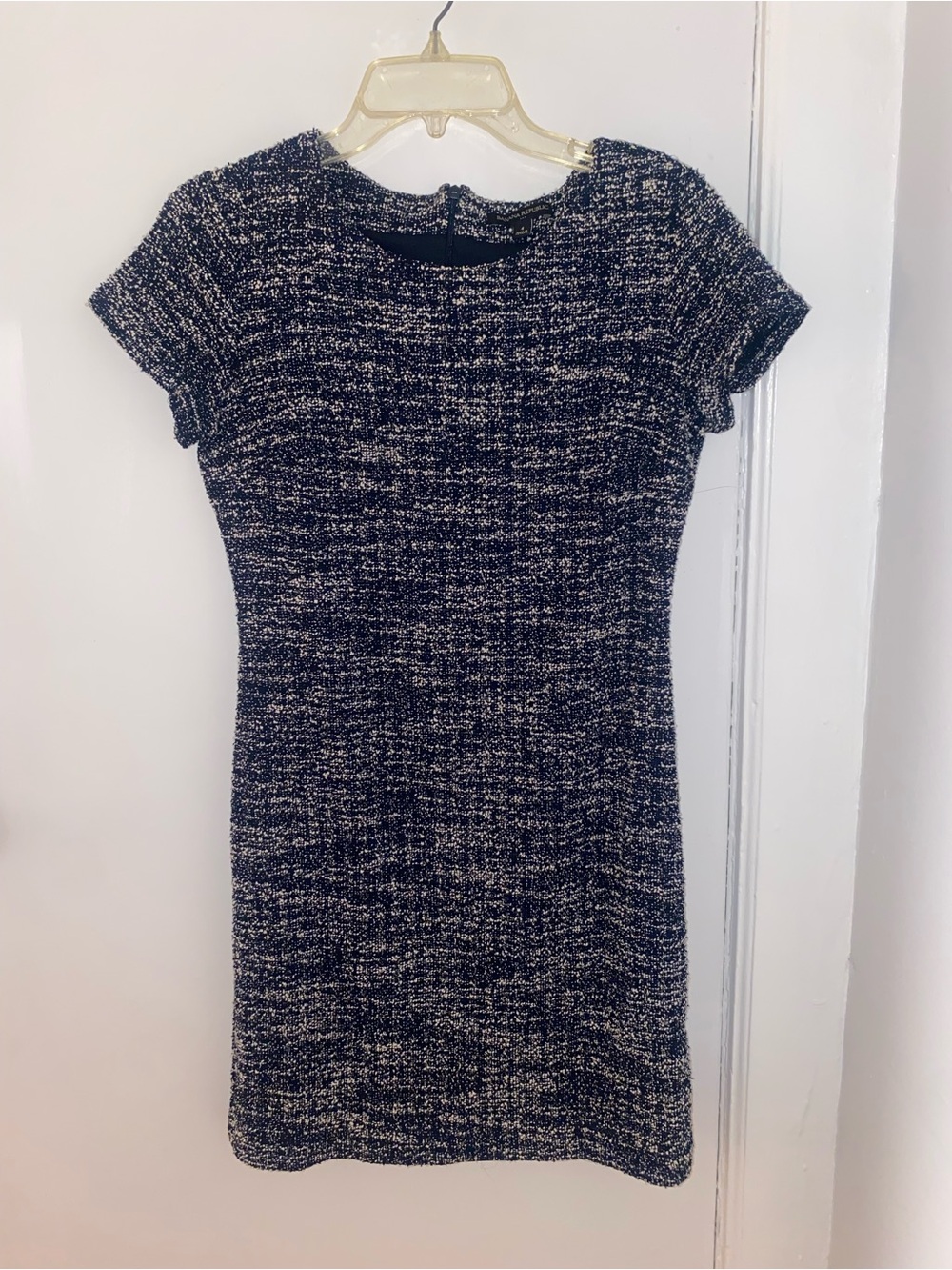 Banana Republic Navy and White Tweed Mini Dress